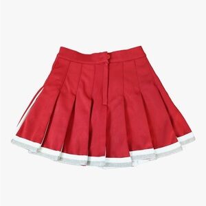 Red Pleated Skirt with White Trim